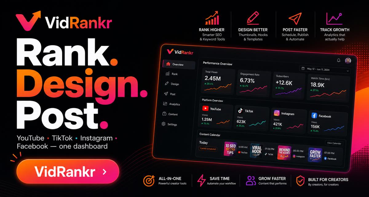 VidRankr social share promotional graphic